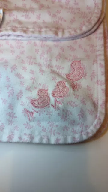 Amy Coe Limited Edition Baby Blanket Pink Leaves Farm Children 30in X 40in EUC 2