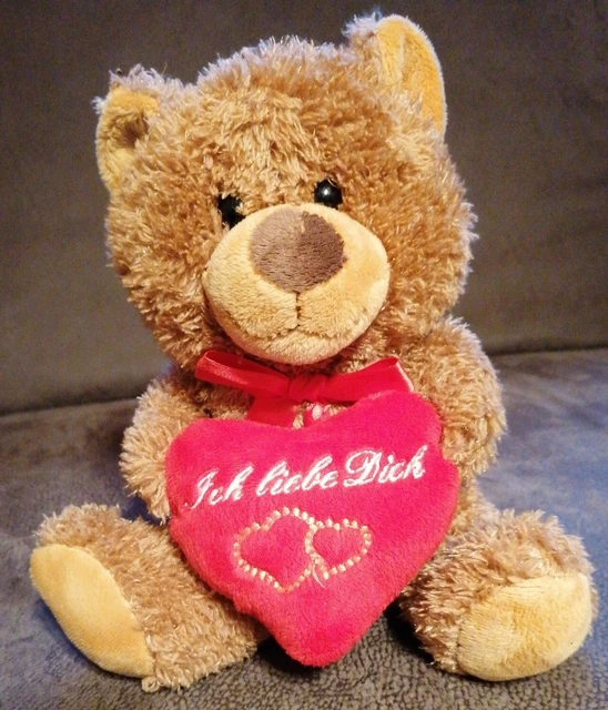 TEDDYBÄR ICH liebe dich Bär Stofftier Plüschtier Kuscheltier Braun
