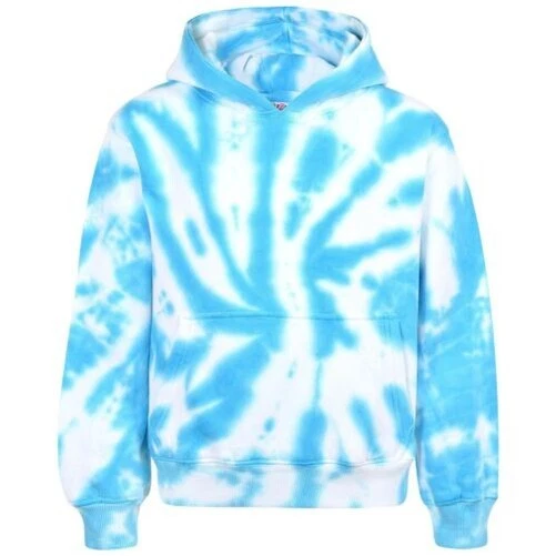 Bambine Felpa Top Cravatta Tintura Blu con Cappuccio Maglioncini Età 5-13 Anni