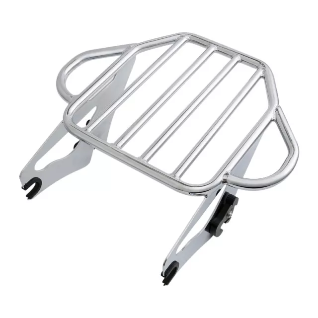 Chrome Detachable 2-Up Mount Luggage Rack Fit For Harley Touring Tour Pak 09-22