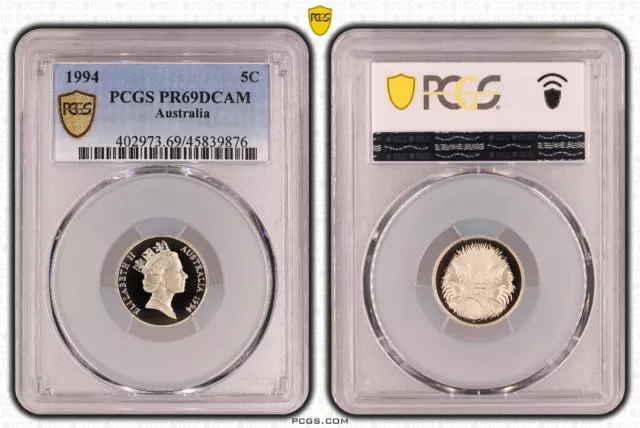 1994 Proof Five Cent 5c Australia PCGS PR69DCAM FDC UNC #3776