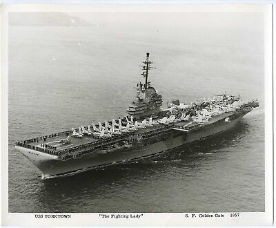 1957 USS YORKTOWN "THE FIGHTING LADY" AIRCRAFT CARRIER~ORIGINAL 8x10" SHIP PHOTO
