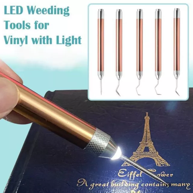 With LED Light Weeding Pen Vinyl Paper Remover Pen for Weeding Tool
