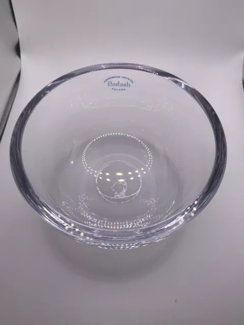 Signed J BADASH Heavy Sommerso Art Glass Bowl Crystal Poland