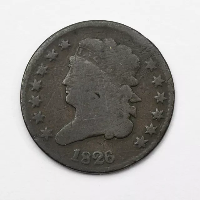 1826 CLASSIC HEAD HALF CENT  ~  A Good Circulated Example    (JLuell)