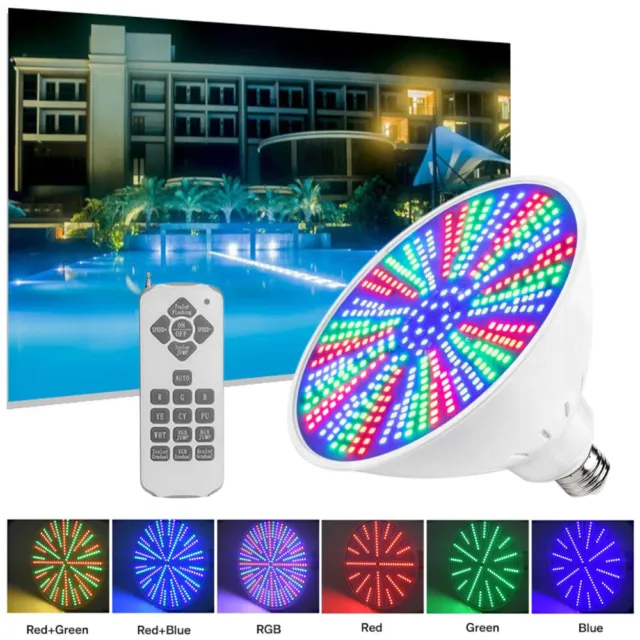 RGB LED Color Changing Underwater Swimming Inground Pool Light Bulb +Remote