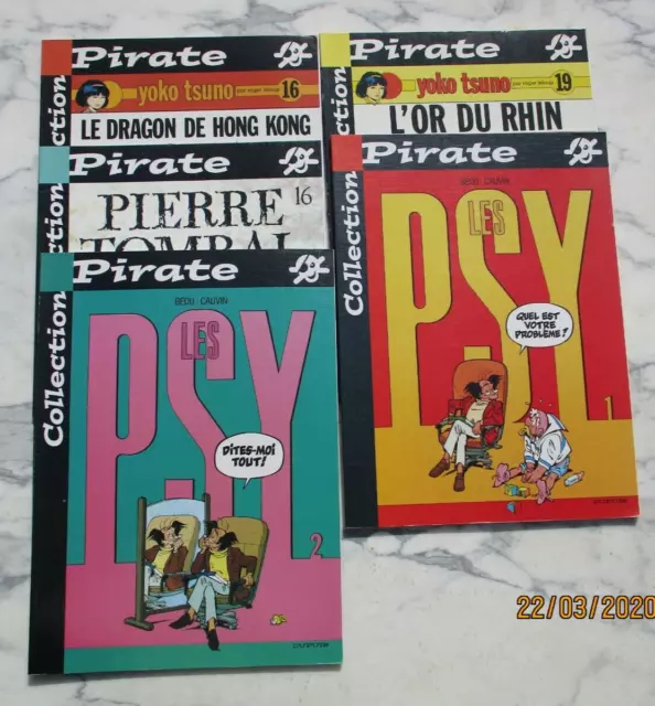 Lot 5 BD Dupuis collection pirate n° 1 2 16 19 16 les psy  dragon de hong kong