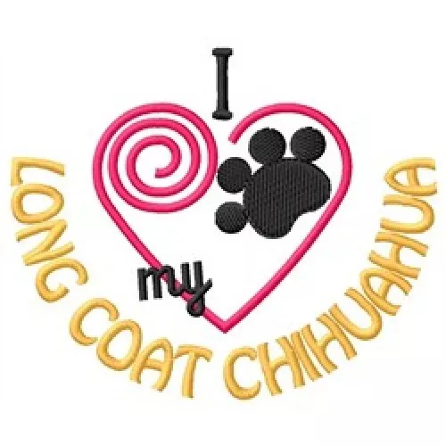 I "Heart" My Long Coat Chihuahua Long-Sleeved T-Shirt 1431-2 Size S - XXL