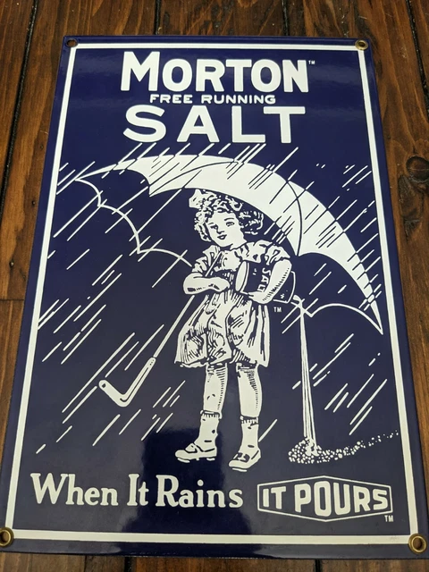 Morton Salt Advertising Enamel Sign