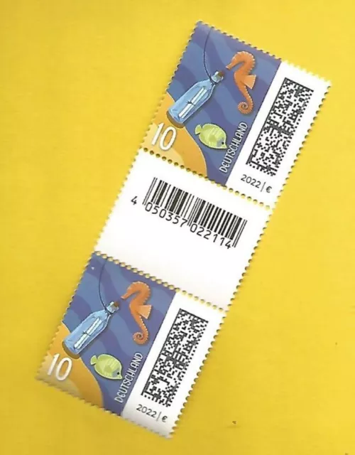 FLASCHENPOST 2. Auflage MiNr 3723R im Paar mit EAN Zwischensteg postfrisch
