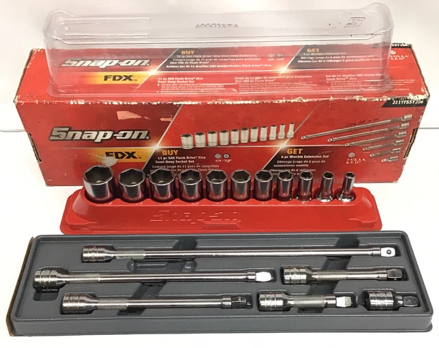 SNAPON FLANK DRIVE Socket Set 211YFSSY / Wobble Extension Set 206AFXW