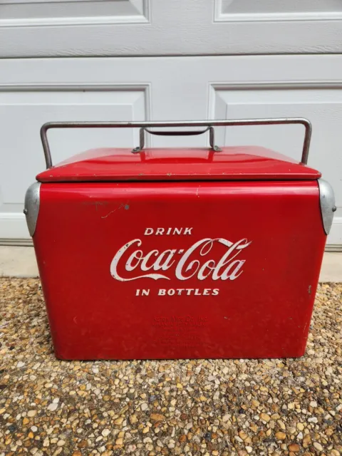 Vintage 1950s Coca Cola Cooler Ice Chest Acton Mfg Original Good Condition