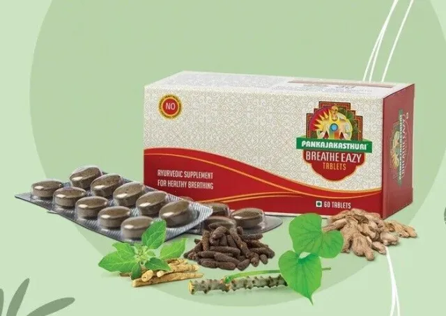 Pankajakasthuri Breathe Eazy (60 Tablets) , 100% Herbal Formula