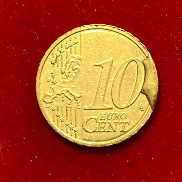 #6027 - 10 centimes 2010 Belgique surplus coin cassé Belle qualité et rare fauté