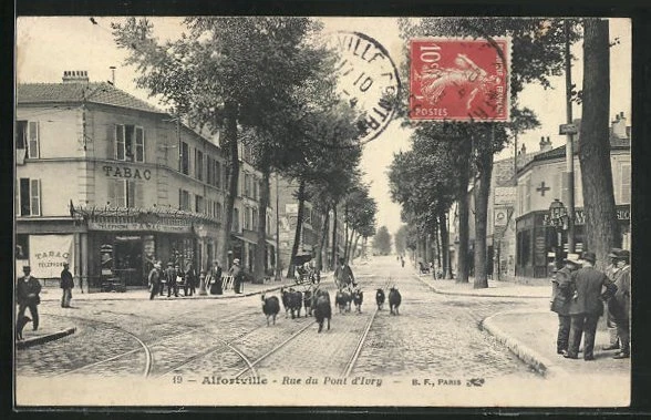 CPA Alfortville, Rue du Pont d'Ivry, street view 1913