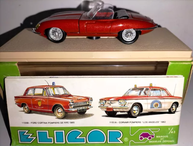 Eligor 1152 Jaguar XKE E Type Roadster Cardinal Red Mint in Box + Catalogue 1/43