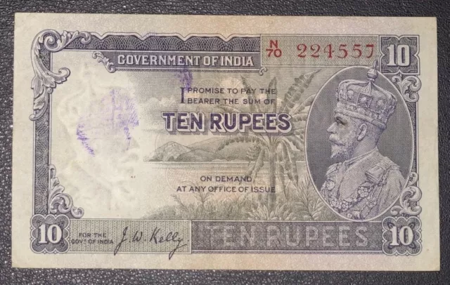 1928 BRITISH INDIA | 10 Rupees | George V | P-16b | N70 224557