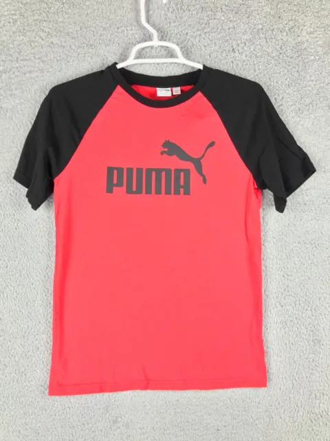 Puma Boys Short Sleeve Crew Neck Red Pullover T Shirt Size L 14/16