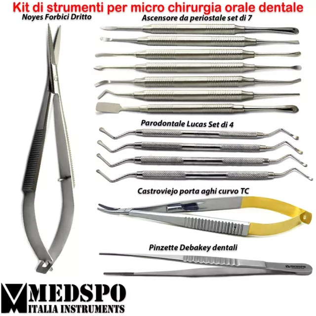 Strumenti per microchirurgia orali kit elevatori chirurgici parodontali dentali