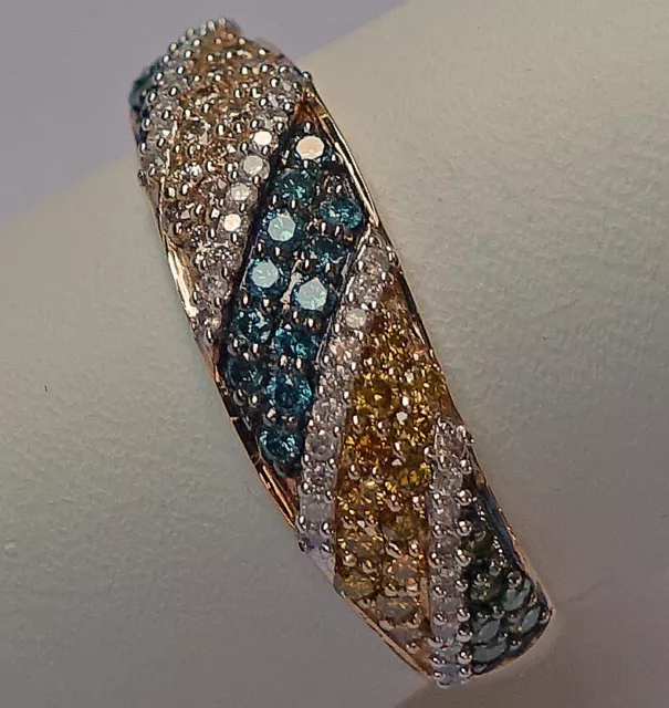 Fancy Brillant Ring aus 585 14kt Gold Ring mit bunten Brillanten Diamant ♦️ 8250