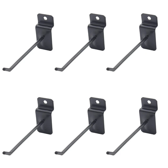 6 Pack Slatwall Hooks, Heavy Duty Utility Hooks Grid Commercial Grade ...