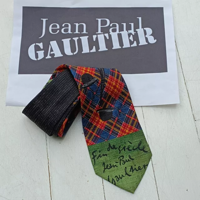 Jean Paul GAULTIER 100% Pure Silk Vintage Neck Tie - Excellent Condition JPG