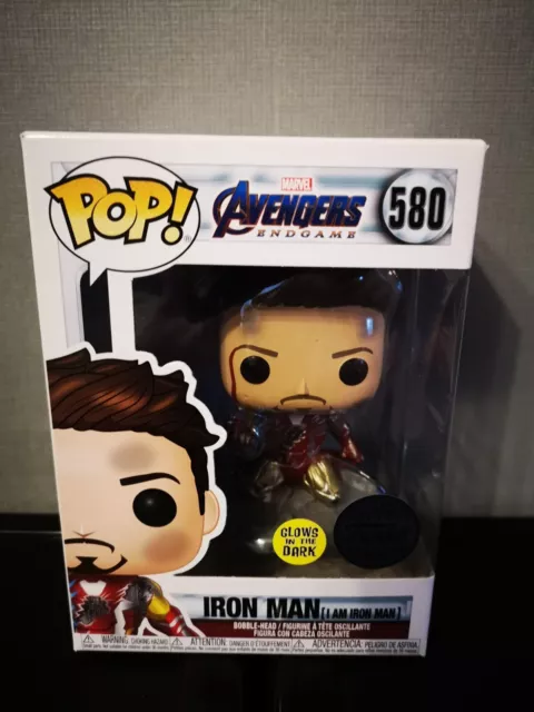 Funko Pop- Iron Man ( I Am Iron Man”) #580 - Endgame  Glow In The Dark pop vinyl