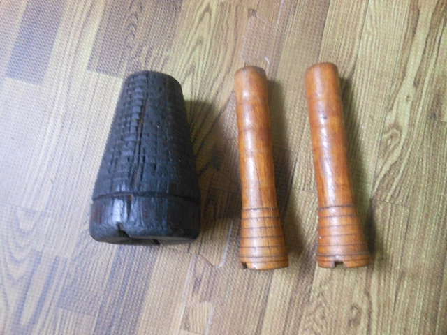 Vintage Wood Thread Spool Industrial Textile Wooden Bobbins Lot of 3