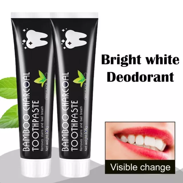 Bamboo Charcoal Toothpaste Mint Teeth Whitening Black Stains Breath Bad 2024