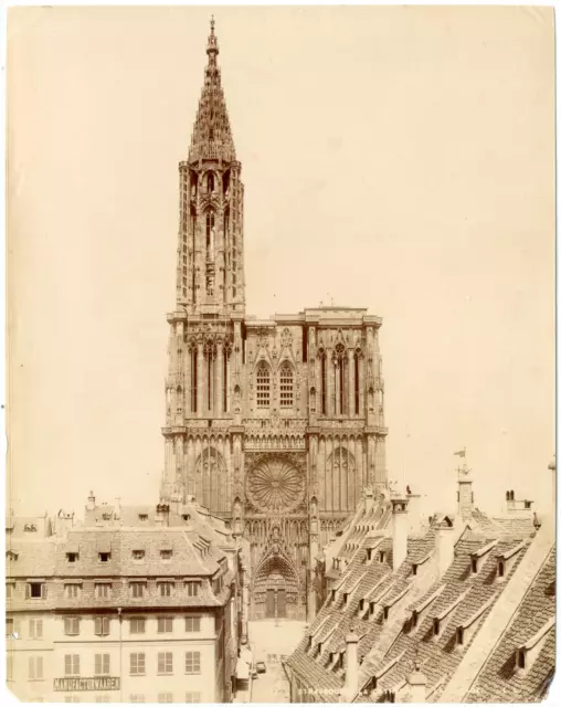 France, Strasbourg, cathédrale Notre-Dame Vintage albumen print,  Tirage album