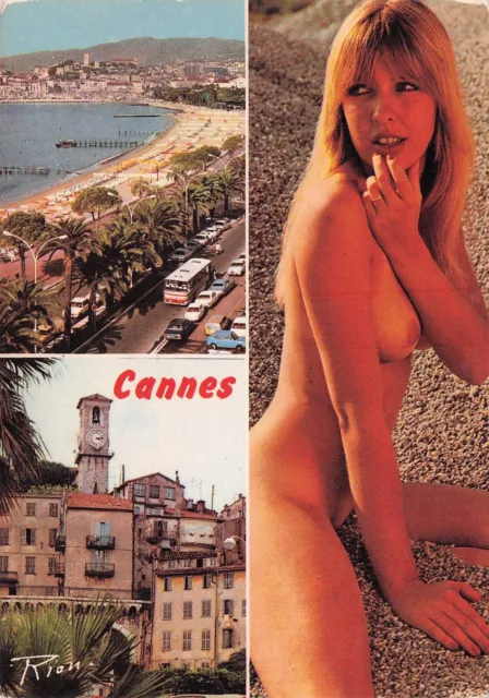 Postcard 10x15cm WOMEN naked breast SEXY naked WOMAN CANNES