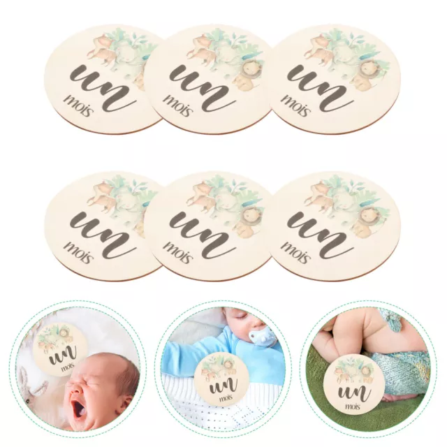 6 pz dischi neonato neonato in legno donna incinta bifacciale bambino pietra miliare mensile