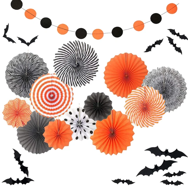 1 juego de decoración colgante de Halloween para fanáticos de papel