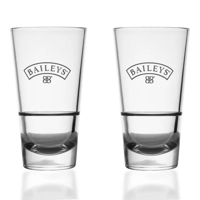 2 Stück Original Baileys Longdrink Gläser Likör Gläser-Set mit Schriftzug Glas