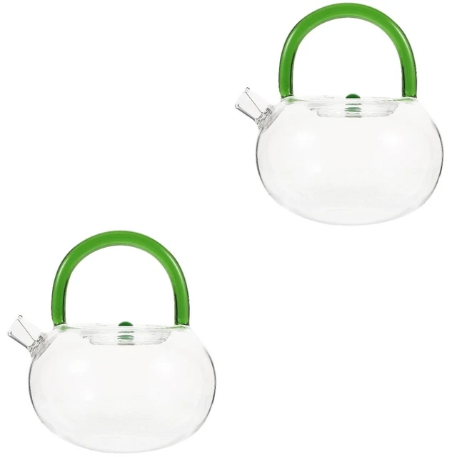 2pcs  Glass Teapot Clear Tea Kettle Glass Pot Tea Pot for Loose Tea Blooming