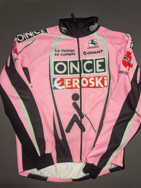 Maillot Cycliste ONCE Giordana Eroski 2001 Jaune Taille XL - Vintage Course Homme