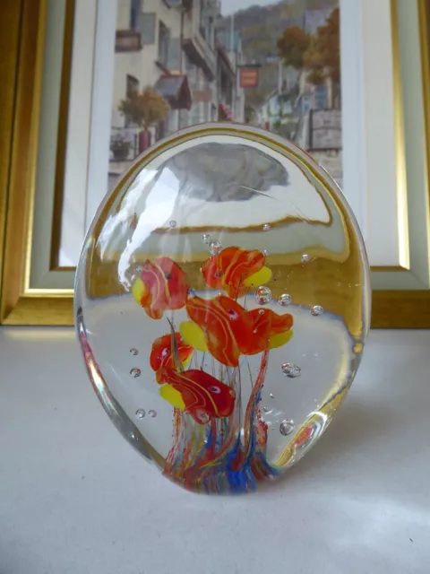 Vintage Murano Art Glass Aquarium Paperweight Six Fish