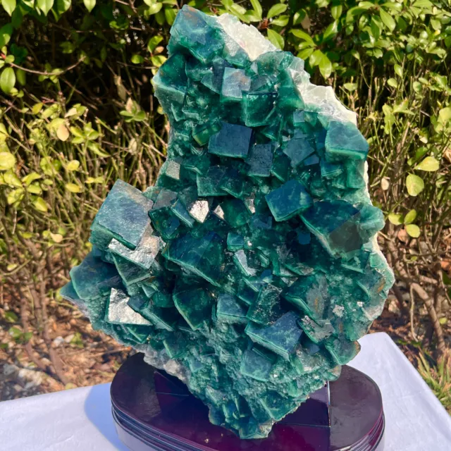 33.7LB Natural super beautiful green fluorite crystal ore standard sample