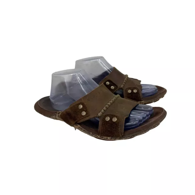 CUSHE FOOTWEAR MANUKA Brown Leather and Suede Slide Sandals Shoes Mens size 10 27.92 PicClick UK