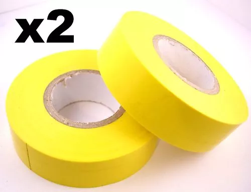 2x 20m Rollos De Alta Calidad Cinta aislante PVC AMARILLO