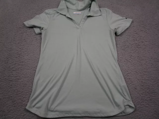 Columbia Shirt Womens Medium Green Polo Short Sleeve