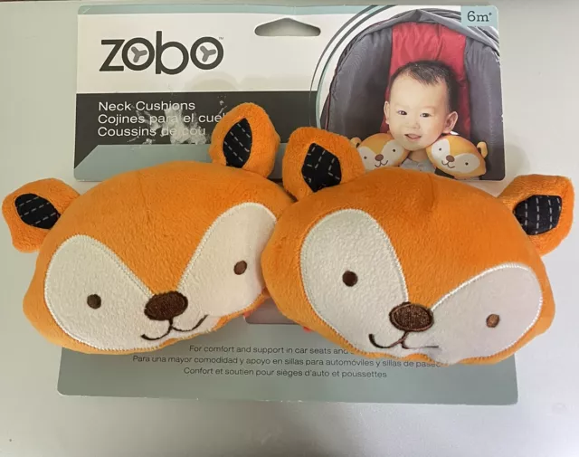 2 Child Baby Pillow Cushion Car Seat Neck Support Foxes Zobo Brand