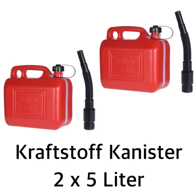 Benzinkanister 2 x 5L Kraftstoffkanister Reservekanister Kunststoff UN-Zulassung