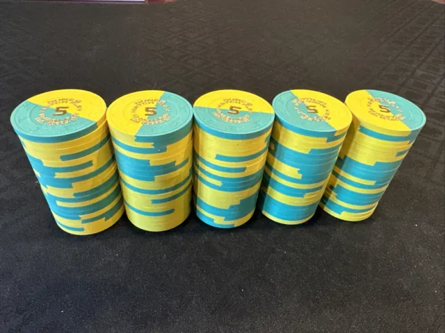 Dunes Casino Las Vegas Nevada $5 Match Play NCV Chips (100 Chips) Leaded