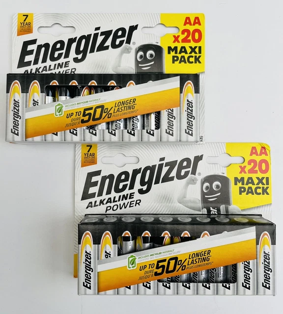40 X Energizer Batteries Power AA (2x20 Packs) Up to 50% longer NEW SEALED✅