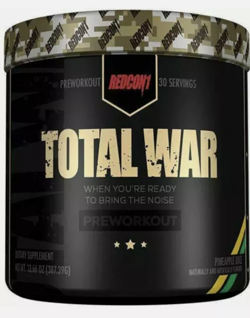 Redcon1 Total War Pre-Workout Powder 30 Servs Muscle Pump Shake + Freebie