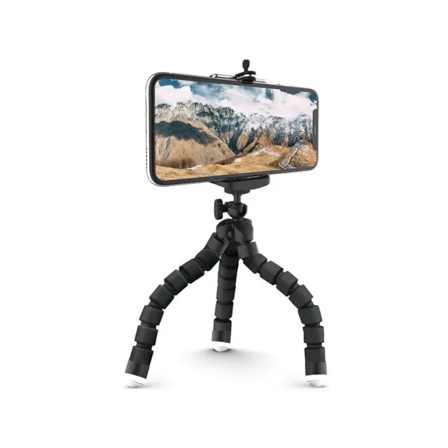 Large Flessibile Cavalletto Mini Treppiede per Fotocamera + Cellulare Supporto