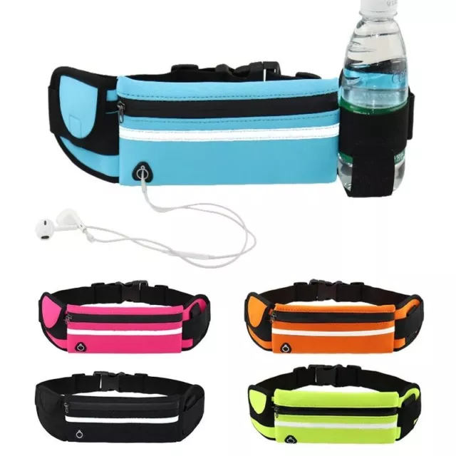 Waterproof Sport Runner Waist Bum Bag Running Jogging Belt Pouch Zip Fanny Pack