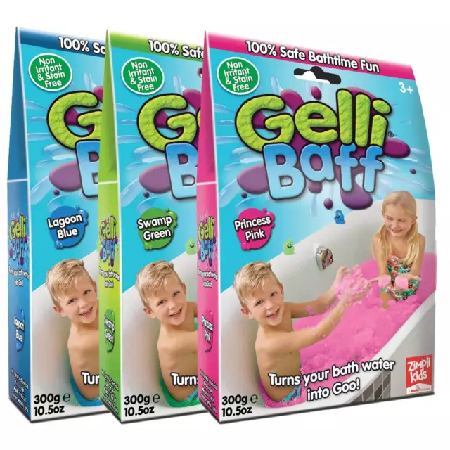 Slime GELLI BAFF Bath Pink Green Red Blue Pink Glitter Colour Smelli Jelly