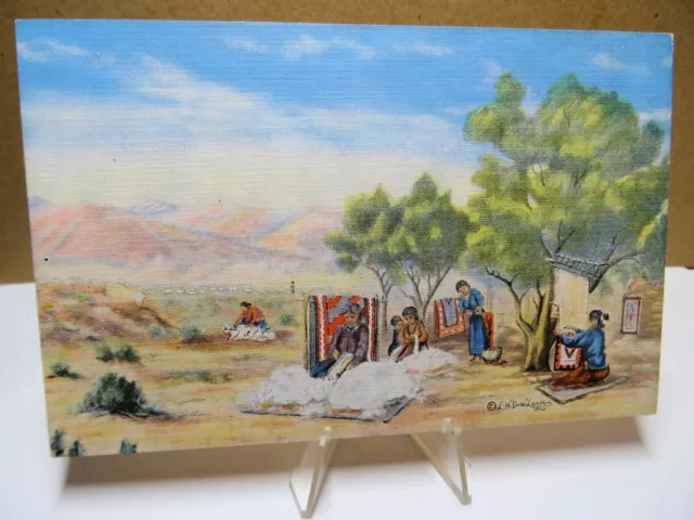 Dude Larsen Linen Postcard The Navajo #7606